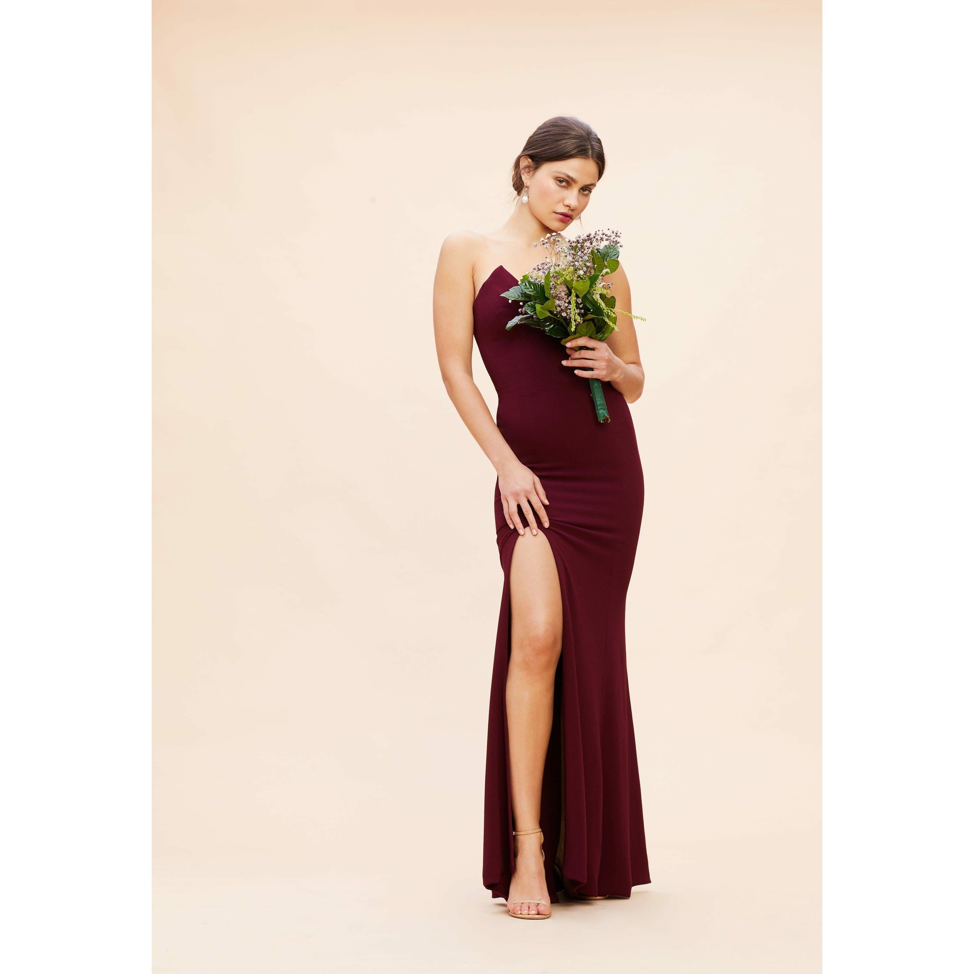 fernanda strapless evening gown dress the population Fernanda Gown Dress the Population