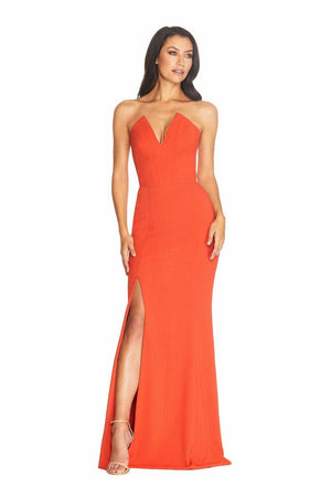 Fernanda Elegant Poppy Evening Gown - Dress the Population