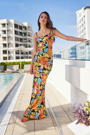 Giovanna Floral Sequin Mermaid Gown - Dress the Population