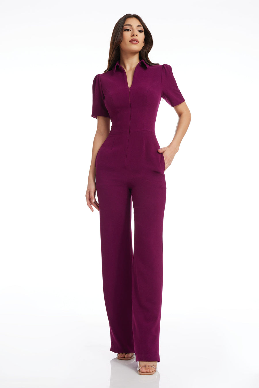 Gloria deep top v jumpsuit