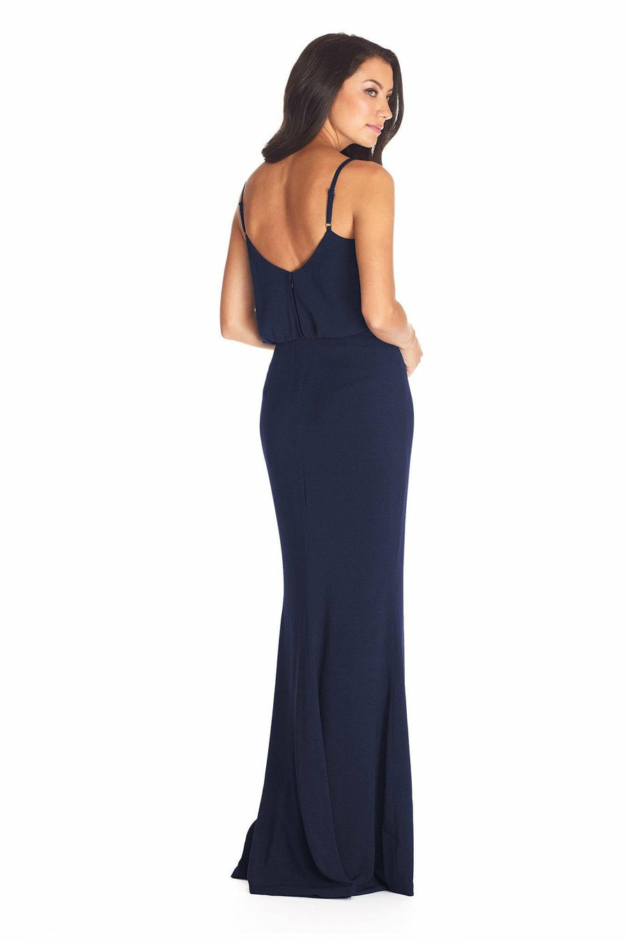 Gracelyn Ruffle Top Scoop Back Gown - Dress the Population