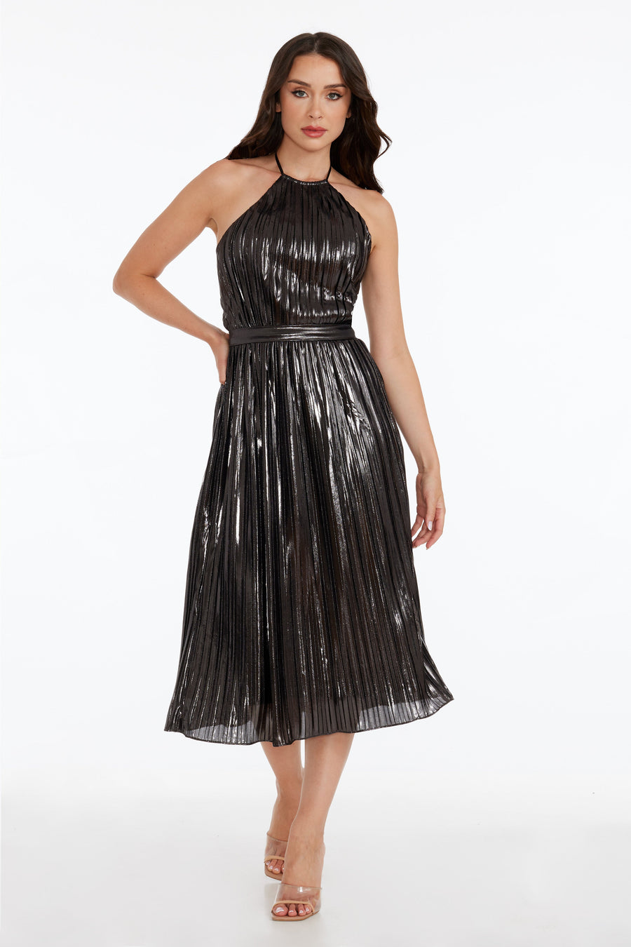 Hannah Dress / GUNMETAL