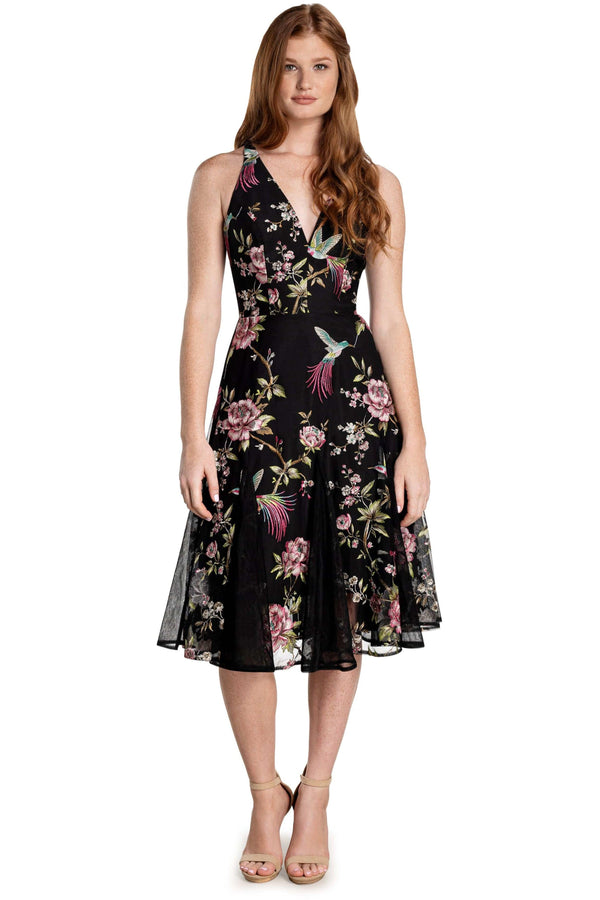 Harlow Floral Fit And Flare Dress - Dress the Population