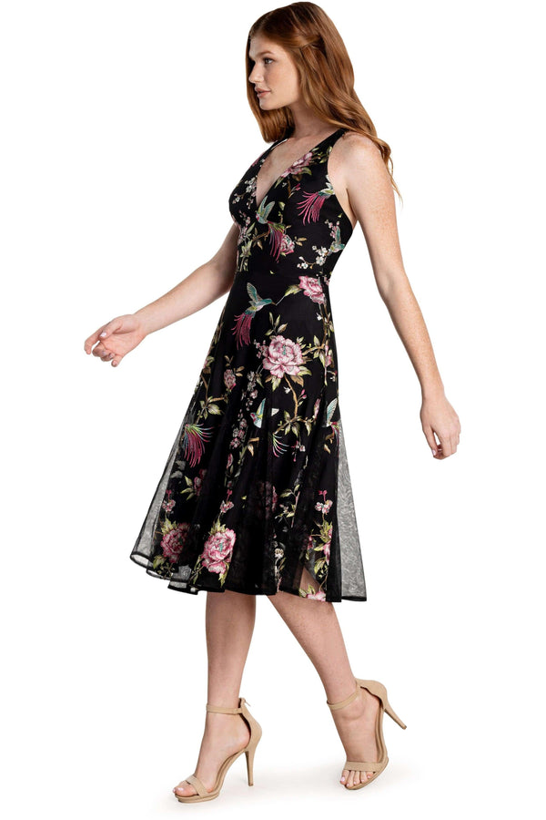Harlow Floral Fit And Flare Dress - Dress the Population