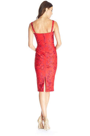 Jaida Red Rouge Classic Sheath Dress - Dress the Population