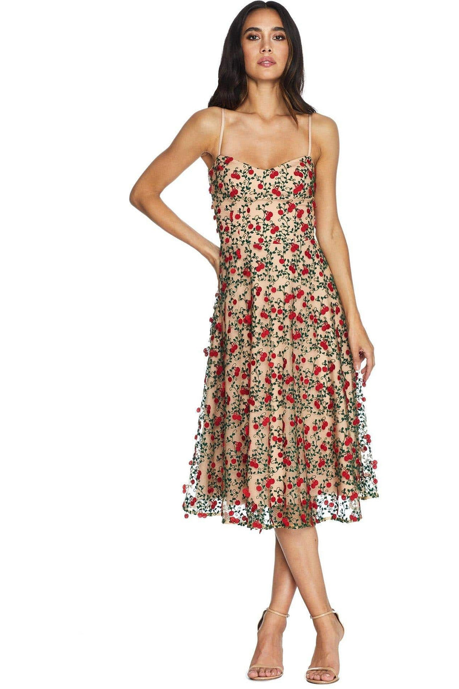 Janice Romantic Embroidered Dress - Dress the Population