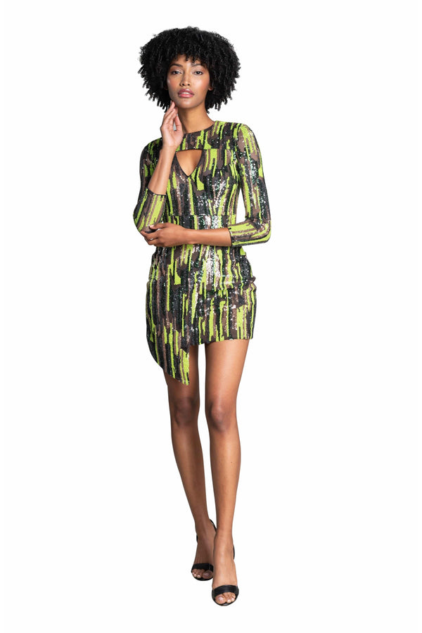 Jayla Glamorous Asymmetrical-Hem Mini Dress - Dress the Population