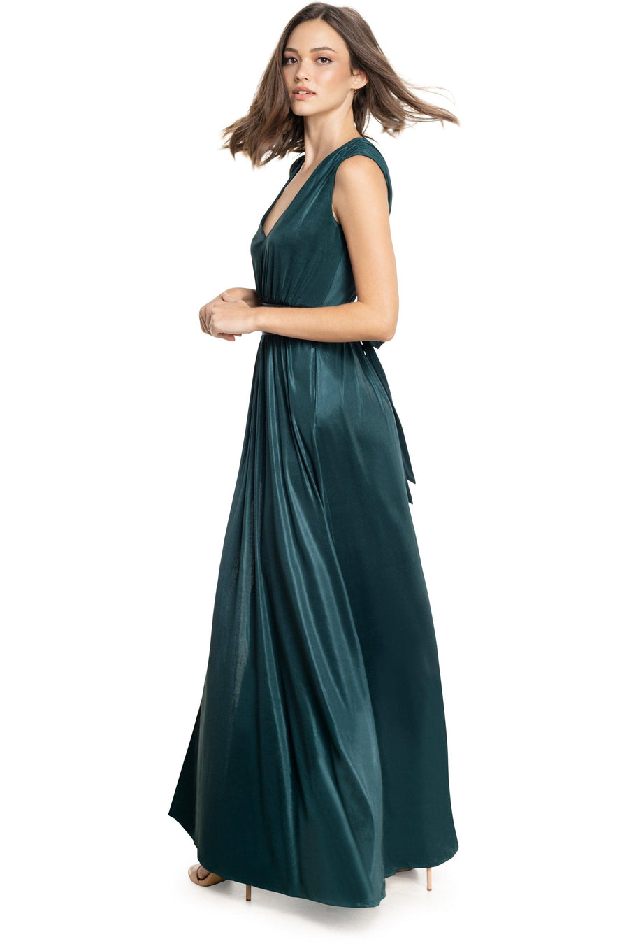 Krista Tie Waist Gown - Dress the Population