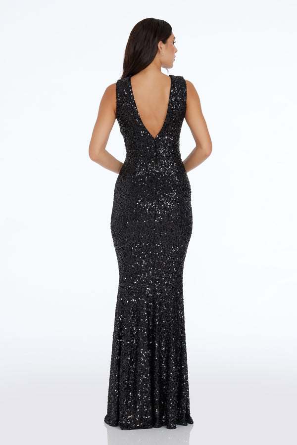 Leighton Sequin Gown / JET BLACK