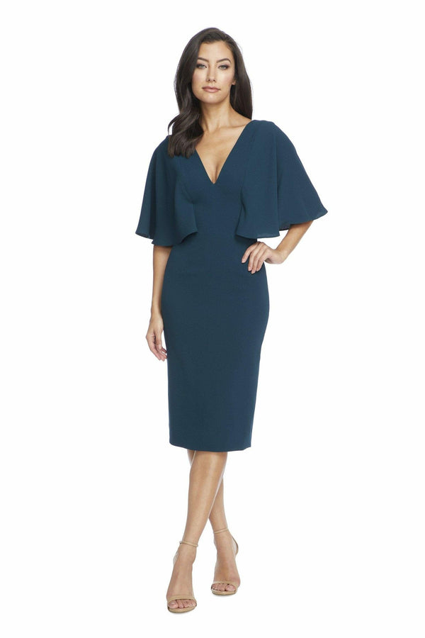Louisa Formal Butterfly-Sleeve Midi Dress - Dress the Population
