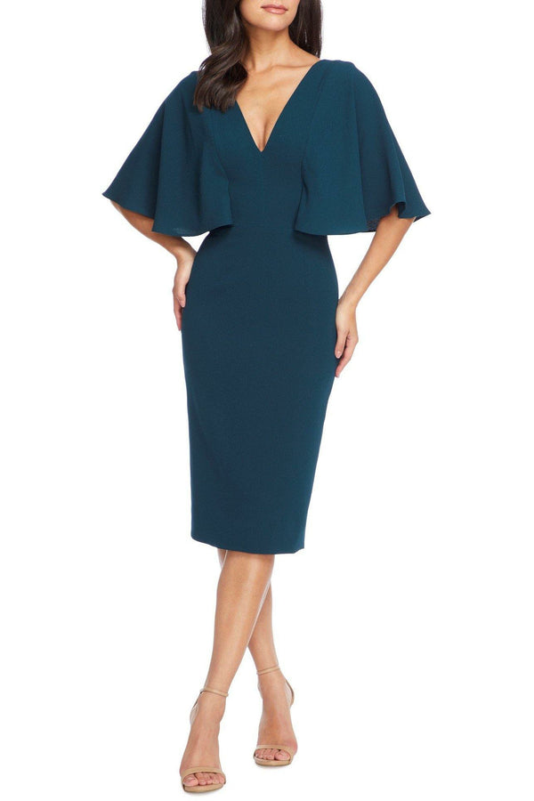 Louisa Formal Butterfly-Sleeve Midi Dress - Dress the Population