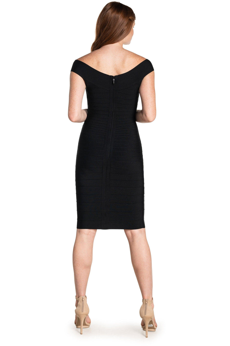 Maia Black Bateau-Neckline Dress - Dress the Population