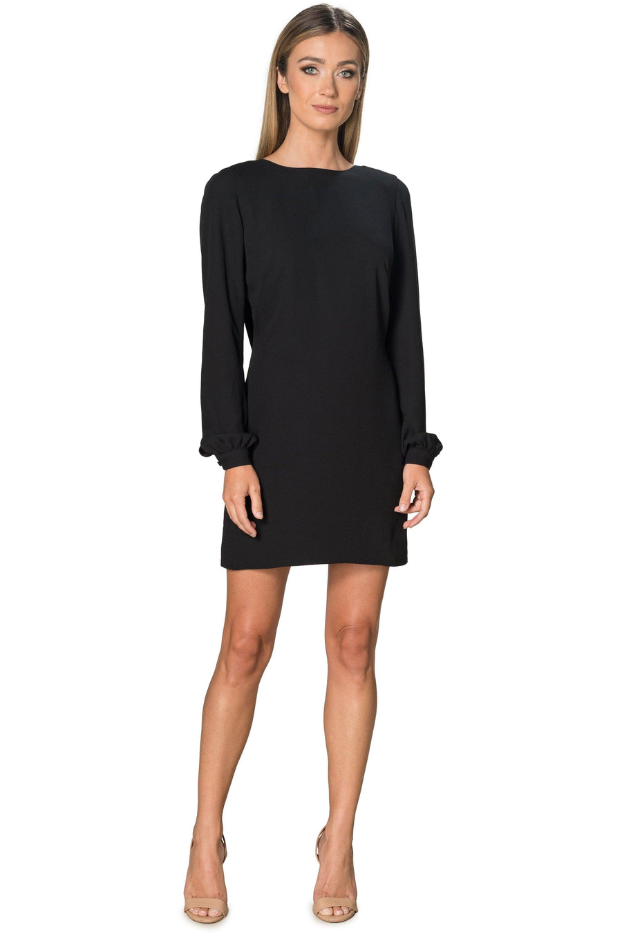 Myah Low-Back Pearl Accent Dress - Dress the Population