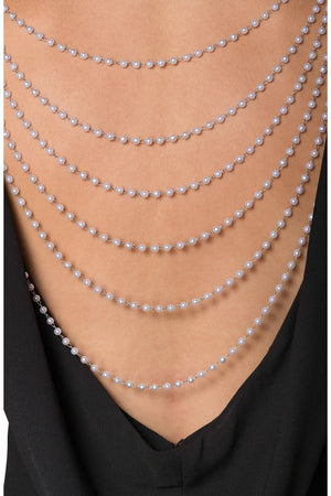 Myah Low-Back Pearl Accent Dress - Dress the Population