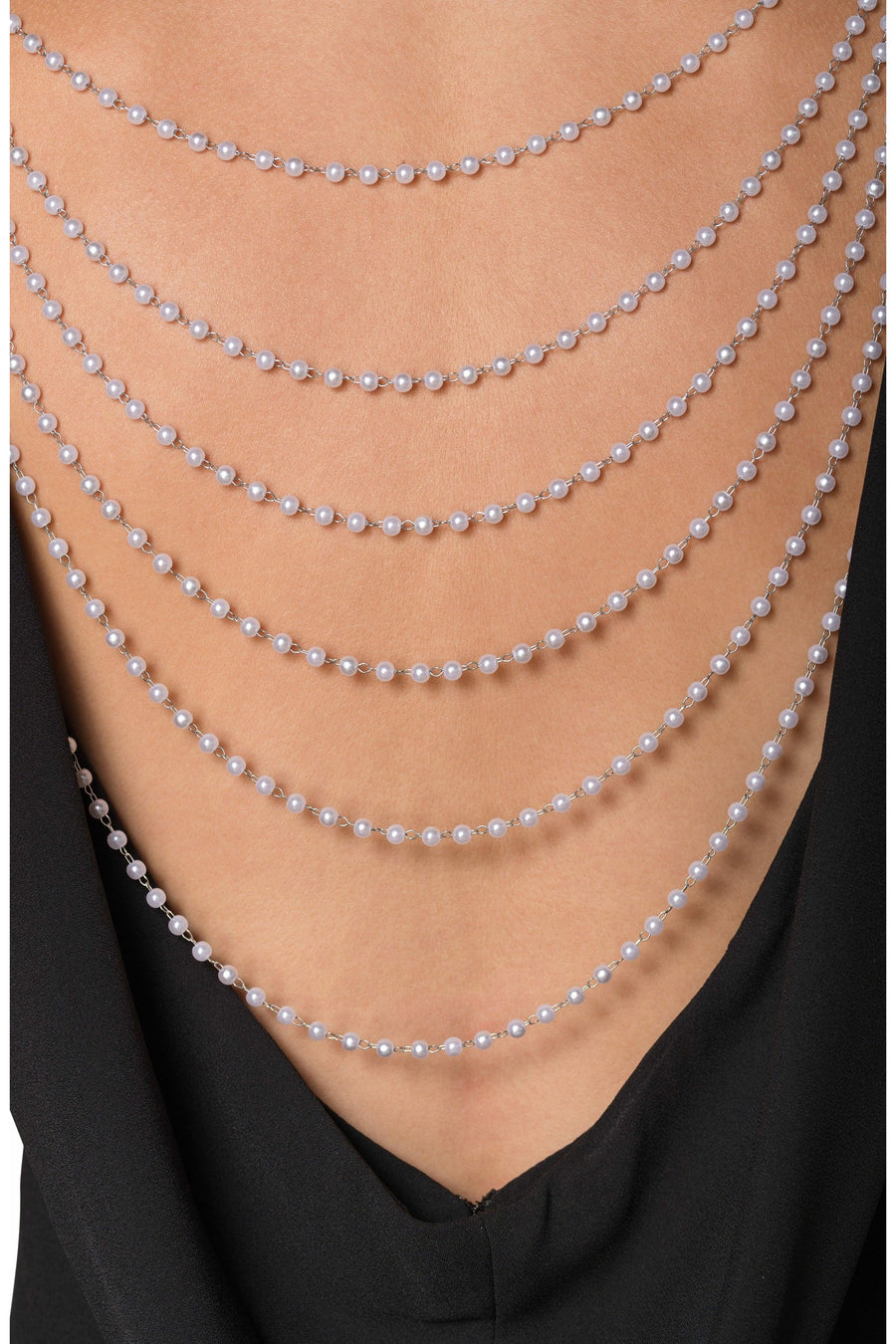 Myah Low-Back Pearl Accent Dress - Dress the Population