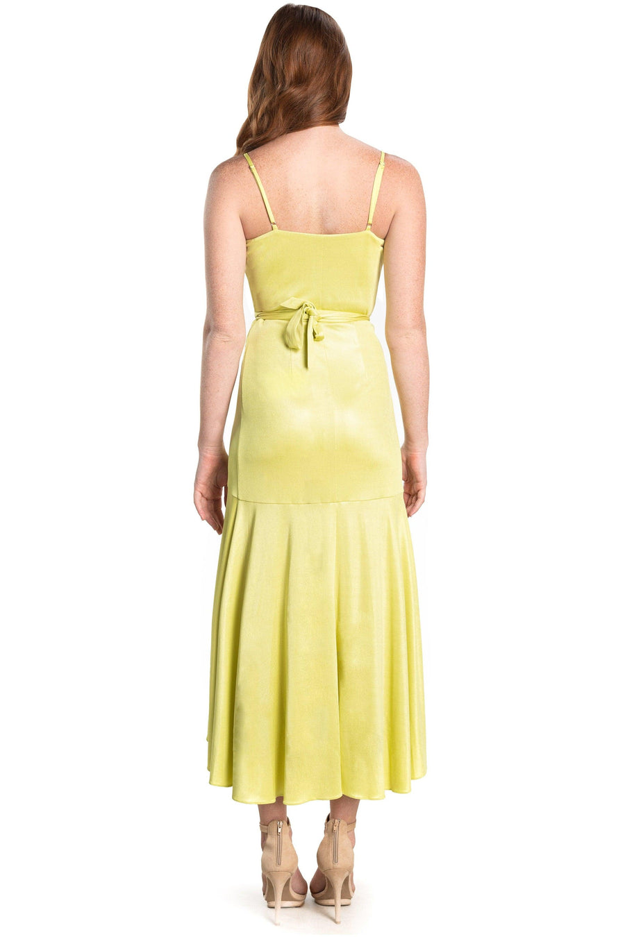 Salome Plunging Neckline Wrap Dress - Dress the Population