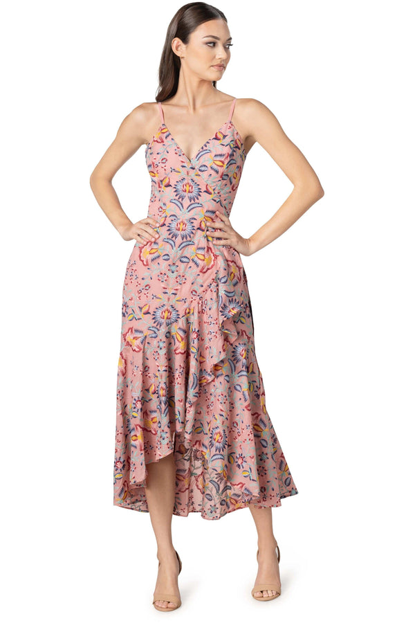 Salome Floral Embroidery Fit and Flare Dress - Dress the Population
