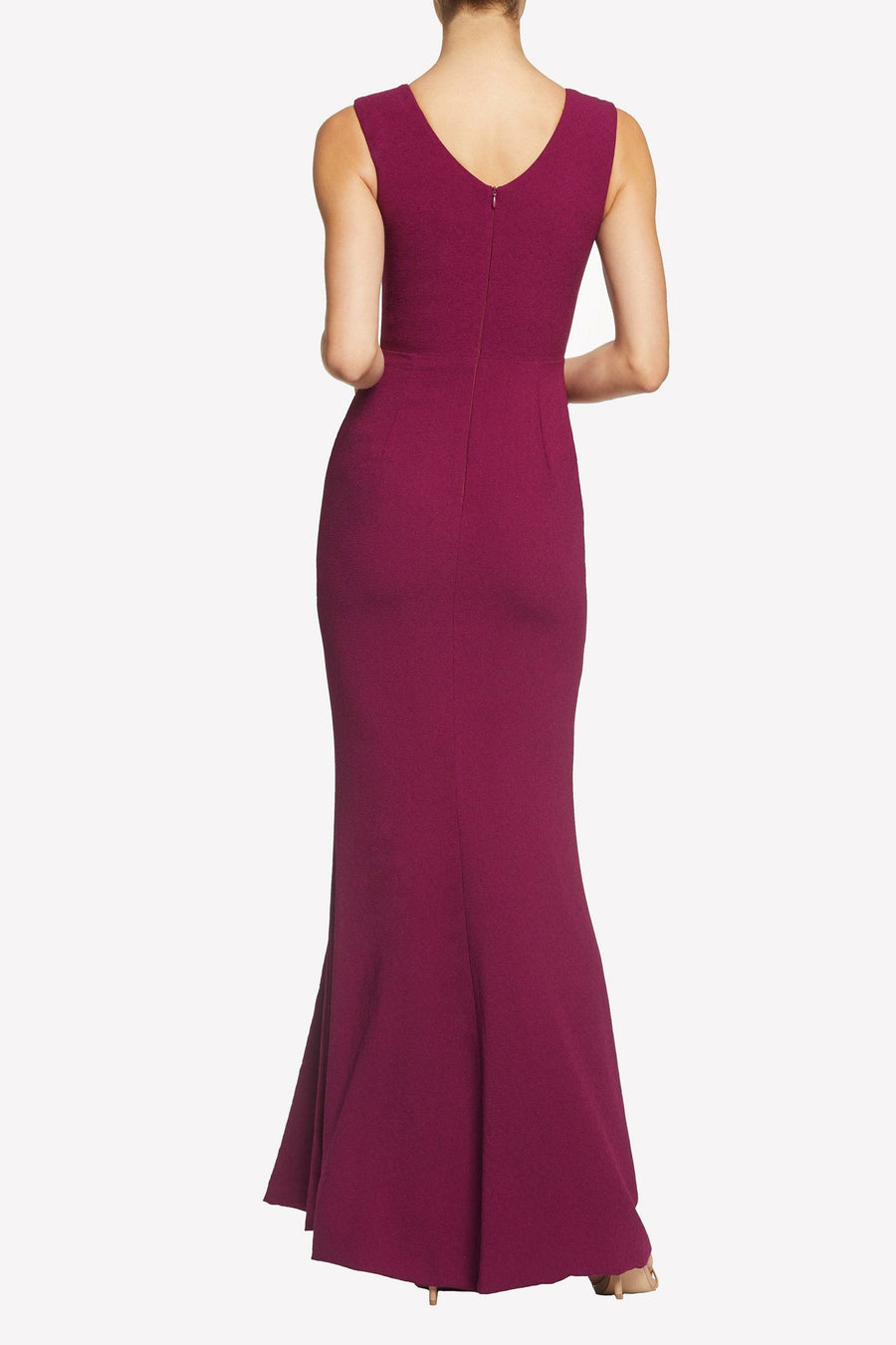 Sandra Dark Magenta Floor-Length Gown - Dress the Population