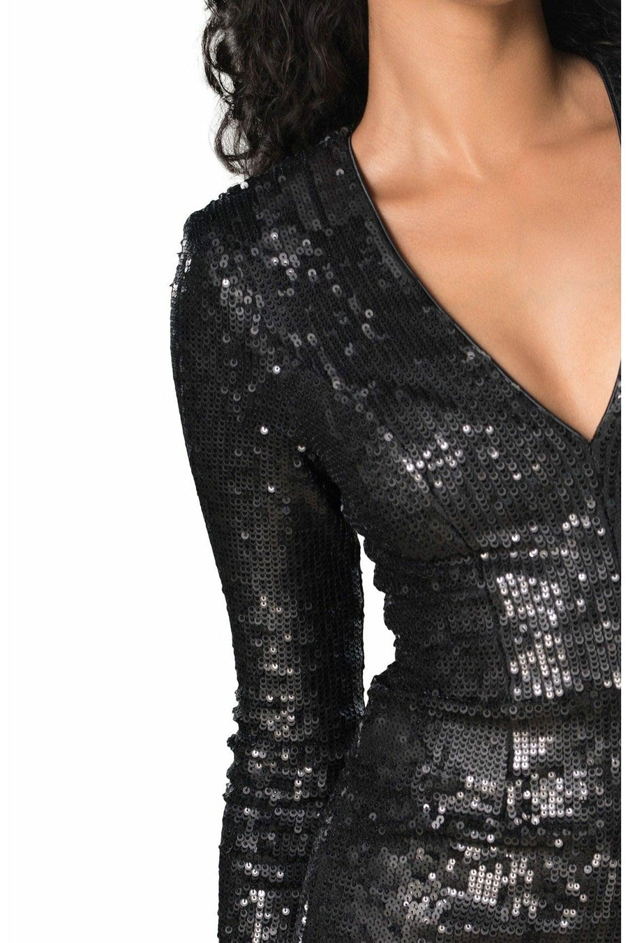 Shauna Long Sleeve Sequin Party Dress - Dress the Population