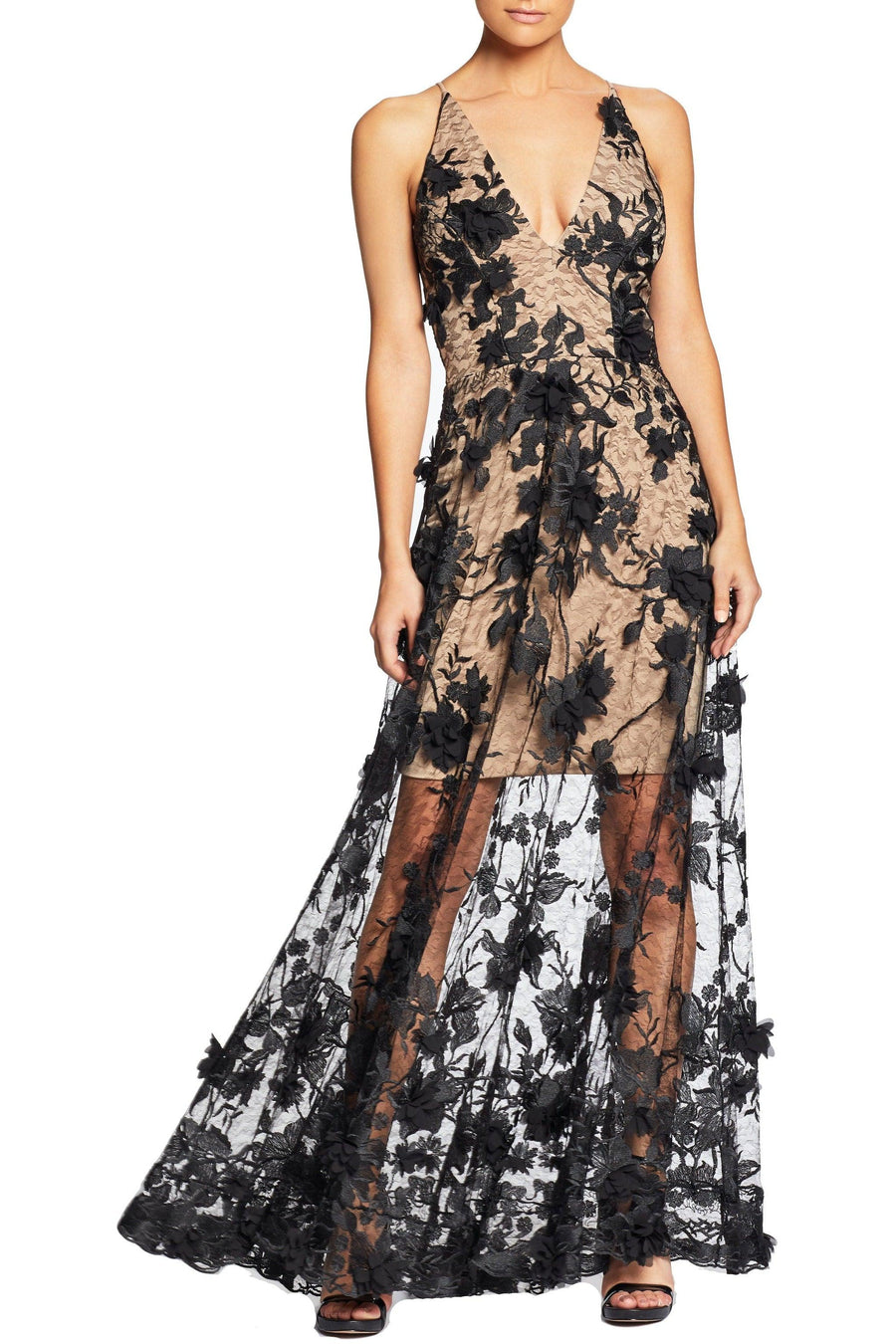 Sidney Gown / BLACK/NUDE