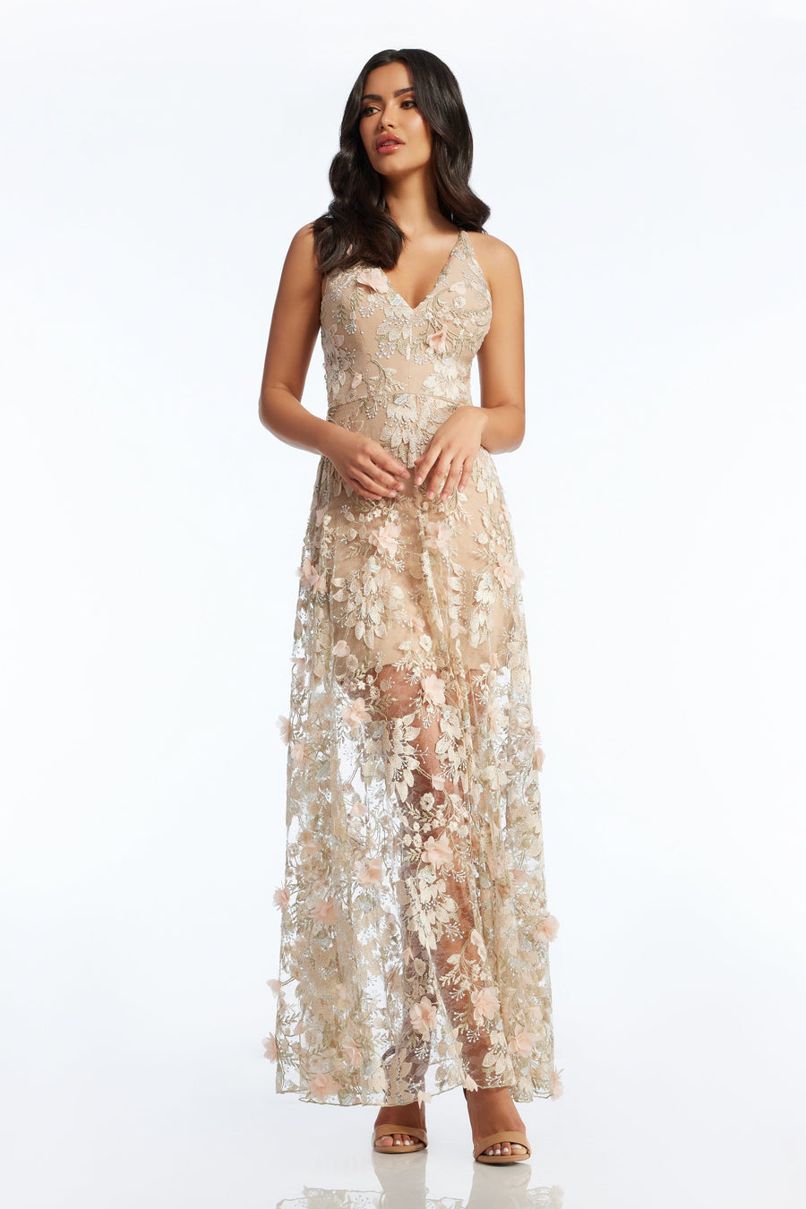 Dress the population sidney embellished sale lace gown
