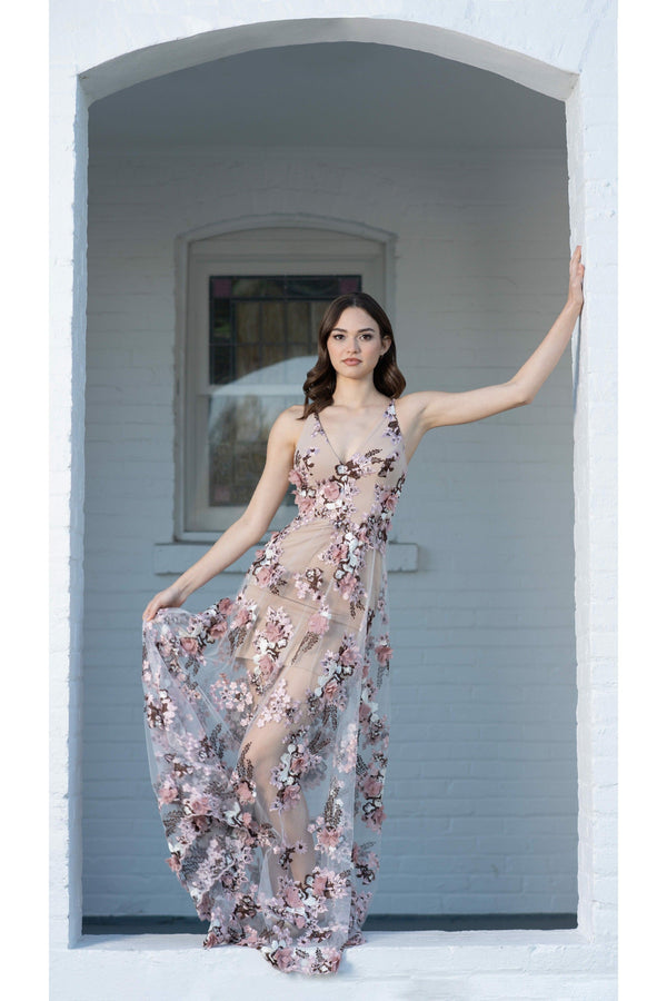 Sidney Ethereal Floral Gown - Dress the Population