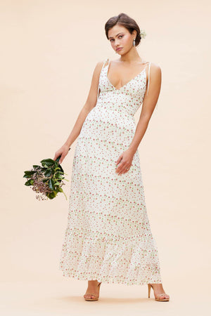 Sunny Tiered Hemline Floral Maxi Dress - Dress the Population