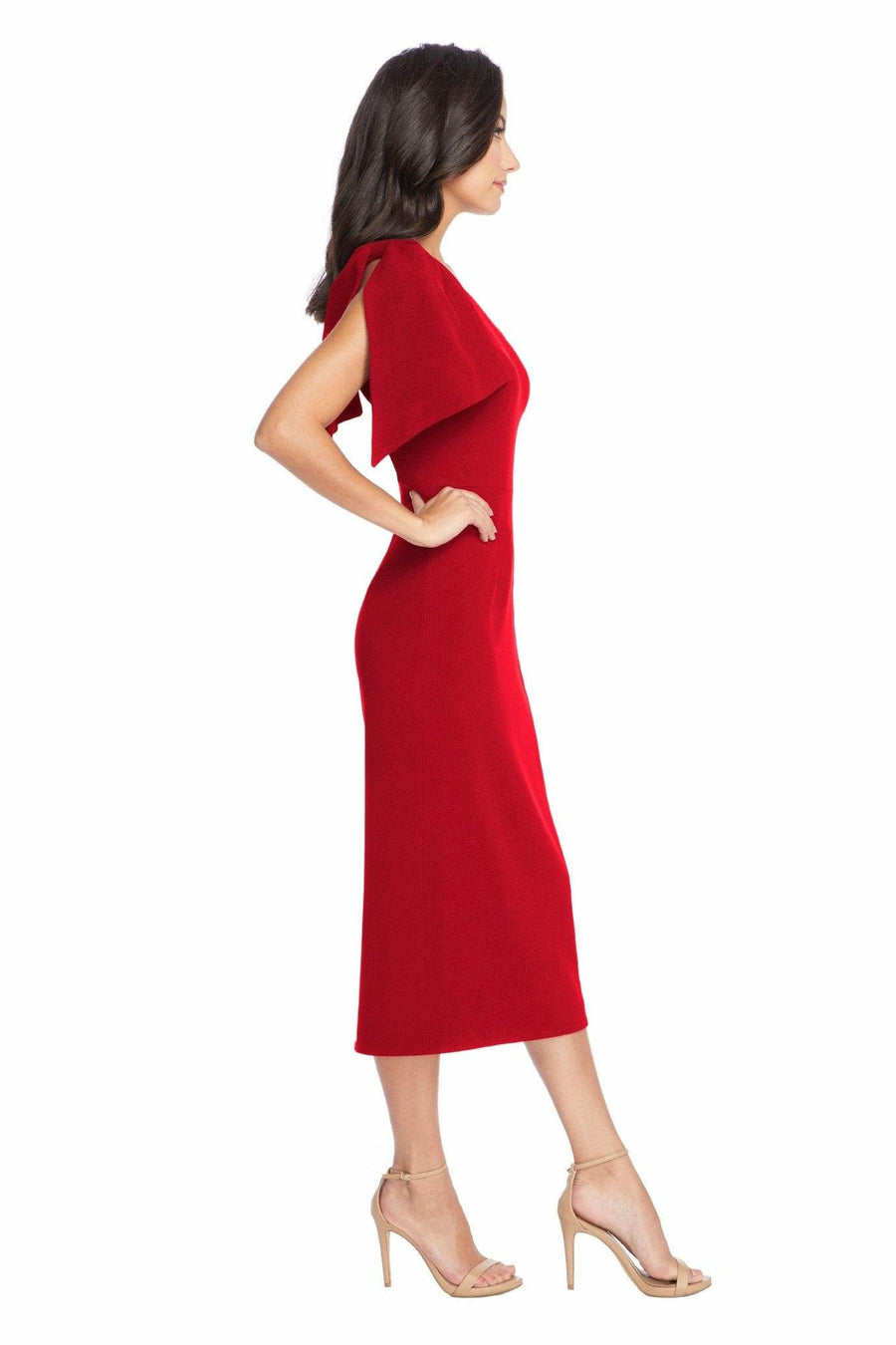 Tiffany Garnet Taper-Waist Midi Dress - Dress the Population