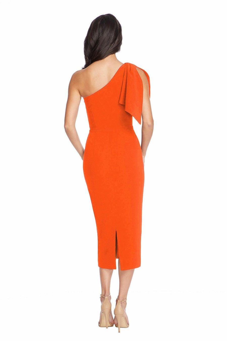 Tiffany One-Shoulder Asymmetrical Crepe Midi Dress - Dress the Population