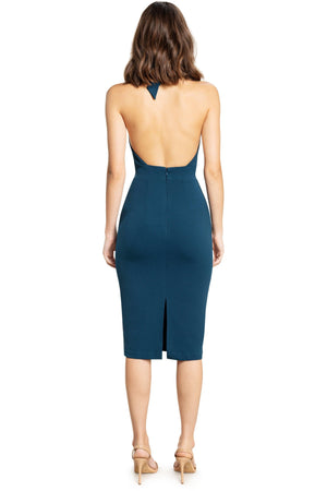 Vanessa Plunging Halter Neck Dress - Dress the Population
